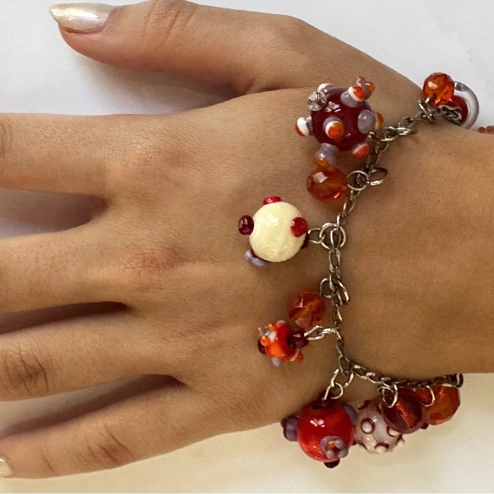 Jan art murano glass Colorful Beaded Bracelet​